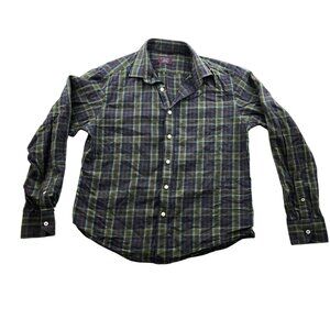 Untuckit Mens Shirt Medium Long Sleeve Plaid Button-Up Flannel 100% Cotton